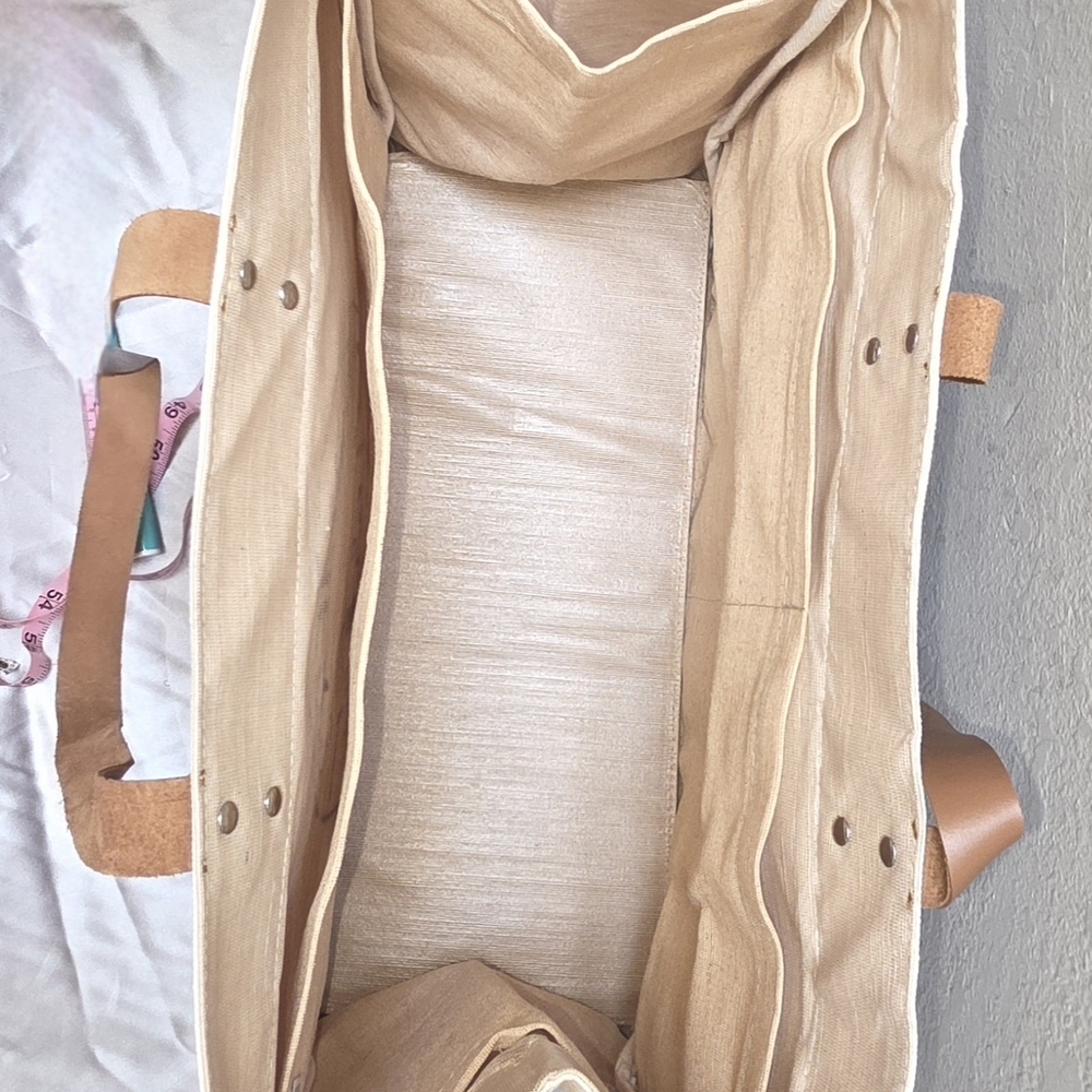 Farmer's Market Canvas Tote Bag - Tan, Cream, Brown - Picture 3 of 9